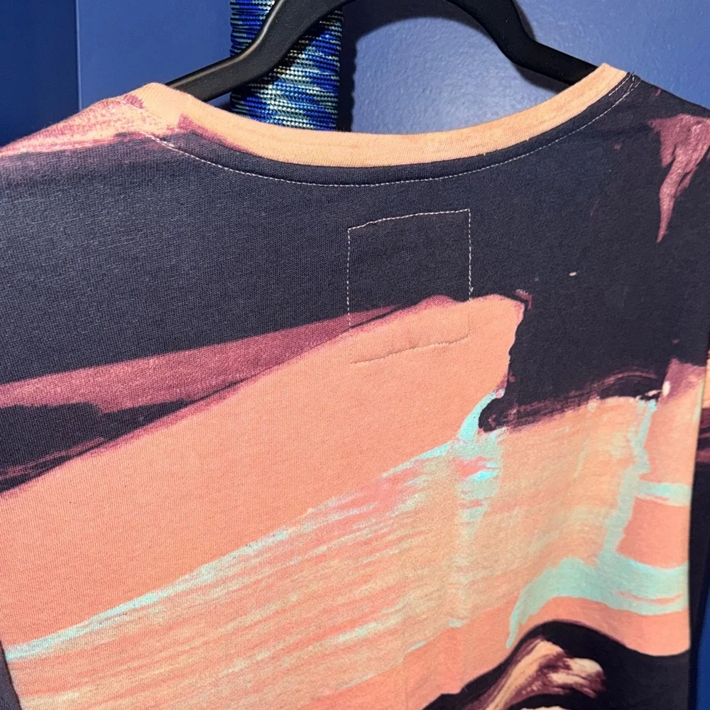 Grey State- Purple & Pink Abstract Landscape Long Sleeve Top - Picture 12 of 15